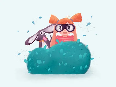 Best Buddies adventure binoculars bush character child children children art dog drawing girl handdrawing happy illustration kid procreate procreate app