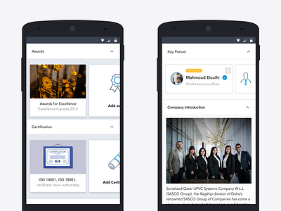 Company portfolio awards business app certificates portfolio