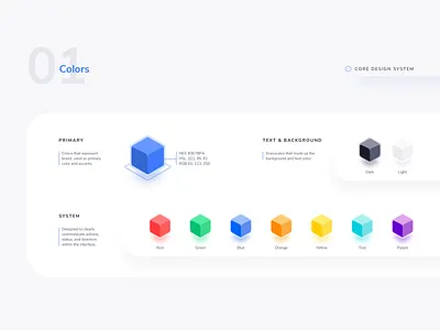 Core Design System - 01 Color 3d color adobe xd atomic color color palette color palettes color system colorful contrast design design color design guideline design system figma invision studio material design sketch sketchapp ui ui kit