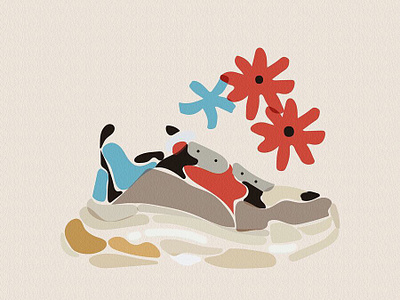 Balenciaga TripleS Sneakers balenciaga branding fashion fashionillustration illustration art logo paulinapuchalska poland polishdesign sneakers warsaw warszawa