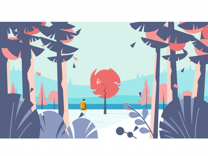 Windspeaks abstract after effects animation blues forest illustration illustrator motion graphics surreal vector