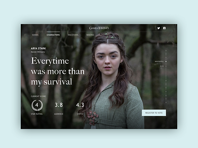 GOT characters got love typo ui ux vote website