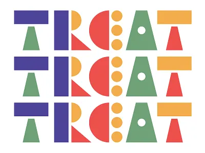 Treats brand simple type typography vector