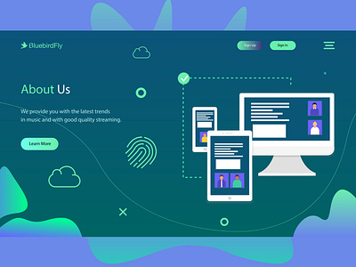 BluebirdFly mockup adobe xd dx mockup hero design landing design ui ux design user experience design web design