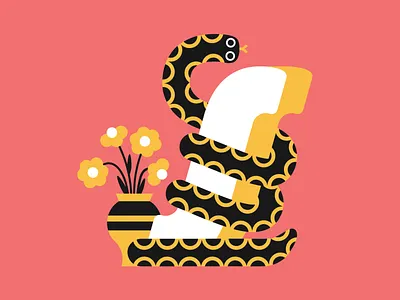 36 days of type - letter S 36days adobe 36daysoftype art illustration interior letter plants snake type typogaphy vector