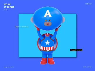 Captain America 3d cartoon cinema 4d design illustration