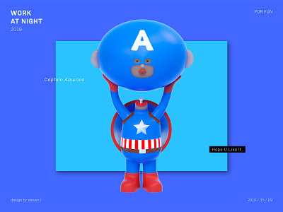Captain America 3d cartoon cinema 4d design illustration