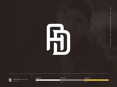 Andres Diaz - The Brand ad badge black black white black and gold brand branding christmas design grid icon illustration logo logo grid monogram present vector