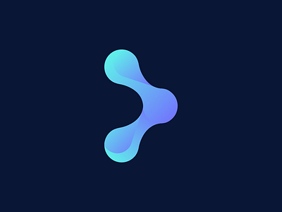 Atom + Arrow Logo Concept abstract arrow atom blue brand branding chemistry design digital gradient icon illustration logo mark physical vector