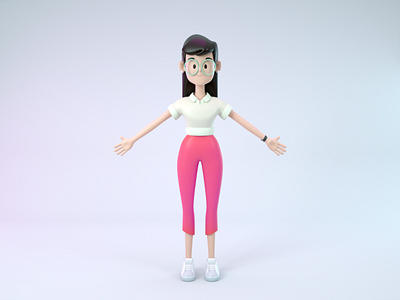 3D Character "Fancy girl" - Heetch 3d character geek girl gradient human octane octanerender tech techy