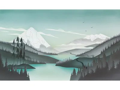 Volcanoes in Chile chile illustration mountains nature volcano