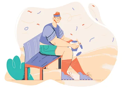 football 2d art ball boy character color design fans fifa fitness flat goal happy illustration like love nature plant sport vector