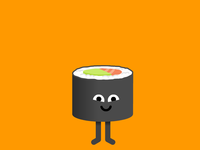 Super Sushi animation app character character animation design illustration vector