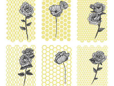 On The Cards Greeting Card Design Competition 2018 birthday card card art competition dotwork editorial illustration floral floral art floral background floral design flower geometric geometric illustration greeting card design illustration illustration art poppies roses vector yellow