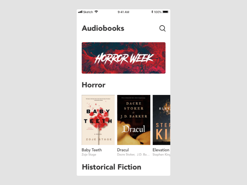 Audiobook App Experiment motion principle ui pack