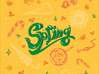 "simply Spring" adobeillustator art atwork brush dream illustration illustration art pattern pattern art scan sketch vector
