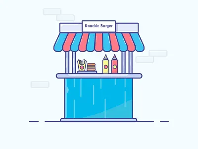 Knuckle Burger burger design food icon illustration illustrator logo minimal restaraunt shop vector