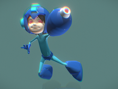 Megaman 3D FanArt 3d c4d capcom character cinema 4d dammne design gaming megaman render videogame