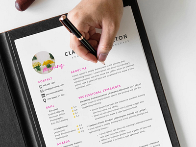 Resume and CV Design With Mini Portfolio branding branding design clean cv cv resume template cv template ecommerce etsy flat graphic design icon ios minimal mobile resume resume bundle resume clean resume creative ui ux