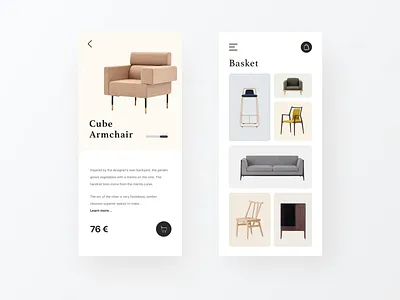 Furniture Shop app bright clean flat shop white