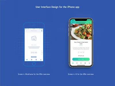 UI design for the iPhone app app design blue food gradient ui user interface design wireframe