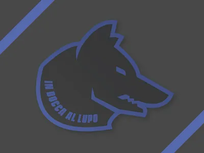 In Bocca Al Lupo in bocca al lupo luck sticker wolf wolf logo