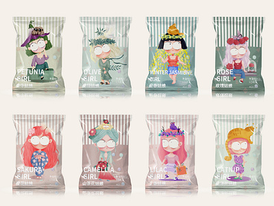 凸眼症患者之猜猜什么花系列包装展示 flower girl illustration