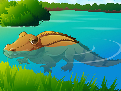 Crocodile illustration illustration illustrator design vector