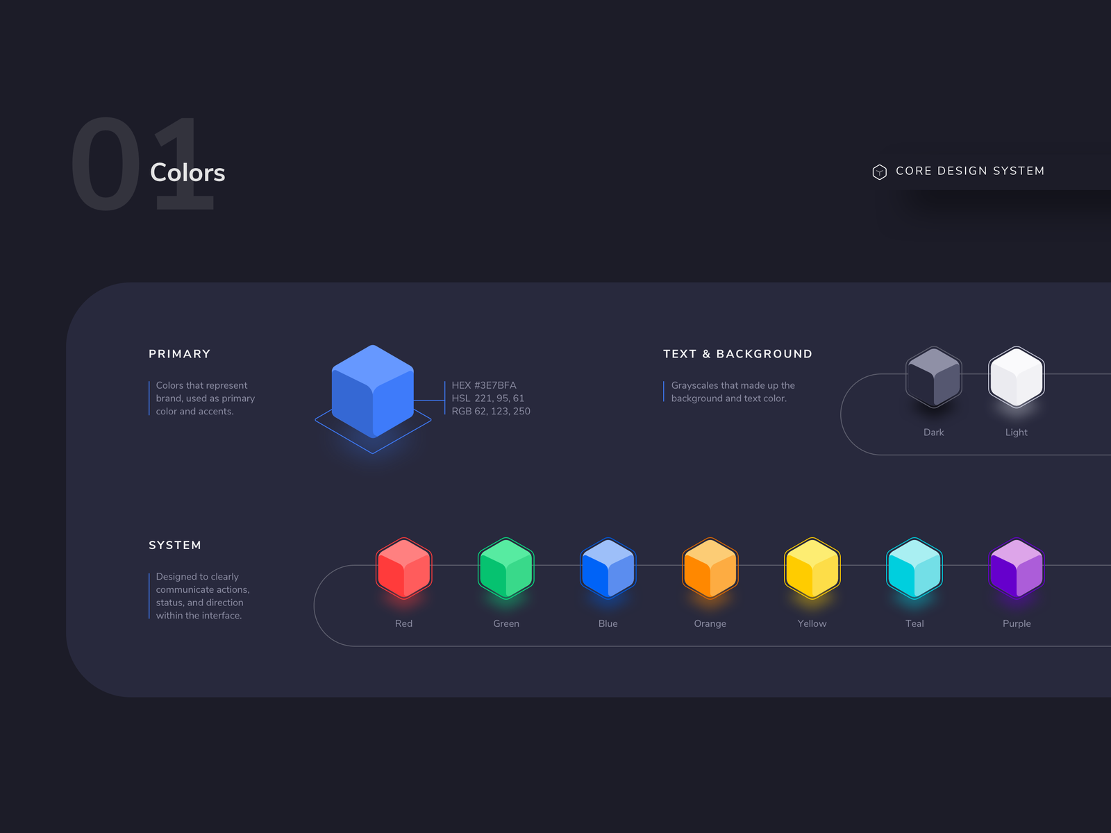 Best System Design Color Core Design System - 01 Color - Dark Theme by Ryan Sael on Dribbble