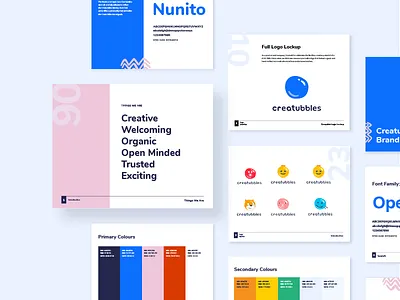 Creatubbles Brand Guidelines brand guidelines branding design illustration logo style guide typography