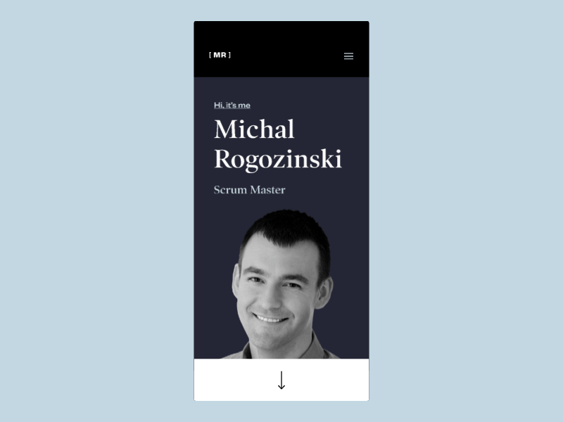 Scrum Master Portfolio animation concept dark dark mode design figma kanban landing page logo minimal portfolio portifolio scrum serif typography ui ux web website
