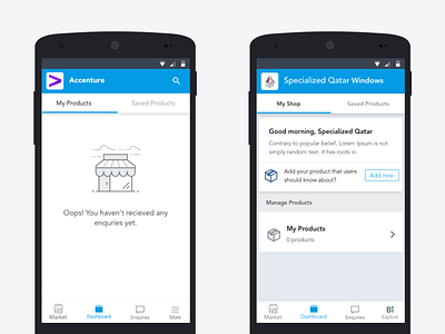 empty state and dashboard business app dashboad design mobile mobile app ui ui design