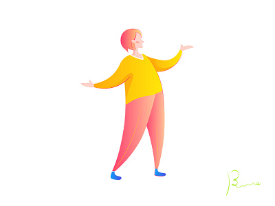 Character 3 color illustration