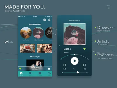 Musica adobexd dribbble musicplayer uiux