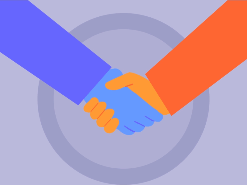 Firm Handshake Loop 2d animated flat design frame by frame gif hands handshake loop vector vector art