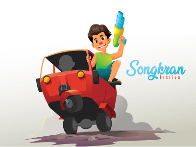 Water Gun In Songkran Festival asia festival gun man songkran thailand tuk tuk water