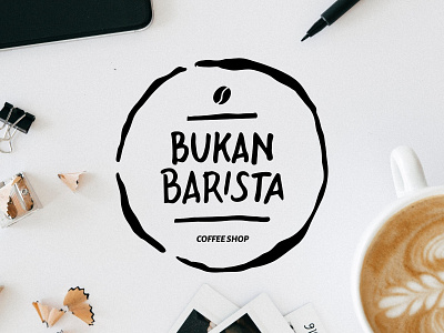 Bukan Barista Coffee shop branding cafe cafe logo cafe menu coffee coffee logo coffee shop coffee shop logo creative design hand drawn hand lettering lettering lettering logo logo logotype minimal type typography vector