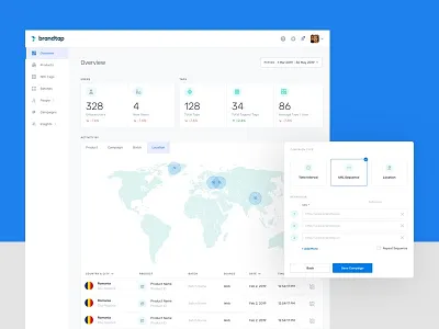 Brandtap Web App apps clean dashboard design graph performance stats table ui web
