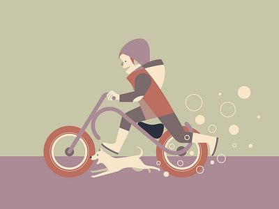 Bicycle project bicycle bike design dog illustration kid vector