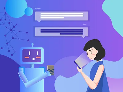 Chat with the bot bot character chat chat bot chatbot design illustration