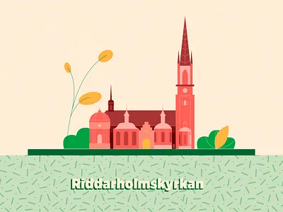 Stockholm Riddarholmskyrkan architecture building church city design icon illustration landmark stockholm sweden vector