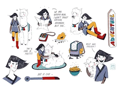 Alpaca Traveller animal bookillustration character character art characterdesign children book illustration comic concept art digital 2d digitalart freelance illustrator graphic novel illustration procreate sketchbook story travel visual storytelling