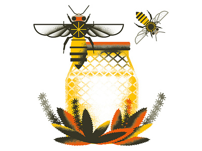 Bees animals animals illustrated bee honey honey bee illustration nature