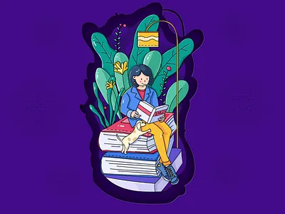 Reading on Travel illustration ui designs