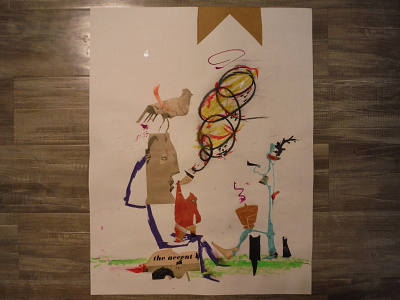 The Accent abstract collage cut paper illustration mixed media