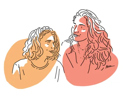 Margot et Marianne dessin illustration minimal art minimalism minimalist portrait vector women