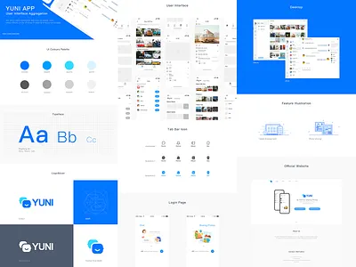 YUNI APP UI Design album app design bar button chat desktop font icon illustration intertenment login logo ui website