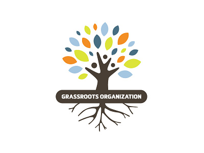 Grassroots Organization / Flourishing Tree Logo Design achievements branding commons community cooperation cooperative grassroots growing growth humans logo natural organisation organization people plants roots thrives thriving tree