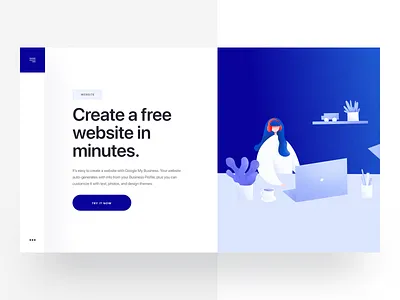 Computer Girl Illustration 2d illustration character character design clean desktop gradient headphone illustration illustration agency ipad pro krixi landing page office procreate ui design vector