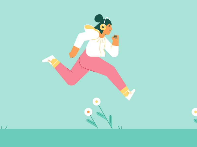 A run in the park 2d after effects animation character facebook gif illustrator run run cycle